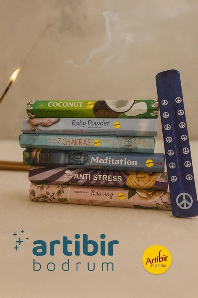 artıbir bodrum Çubuk Tütsü Meditasyon Set 120 Adet 6 Paket Tütsülük Hediyeli ürün görseli 1
