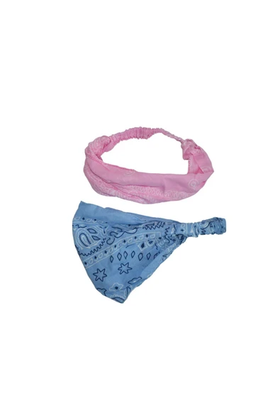artıbir bodrum Bandana Seti Lastikli Paraşüt Model Şal Desenli ürün görseli 1