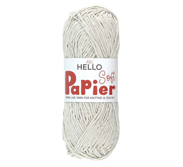Hello Soft Papier Kağıt Çanta Örme İpi 100 Gram 100 Metre Koyu Krem P01 ürün görseli 1