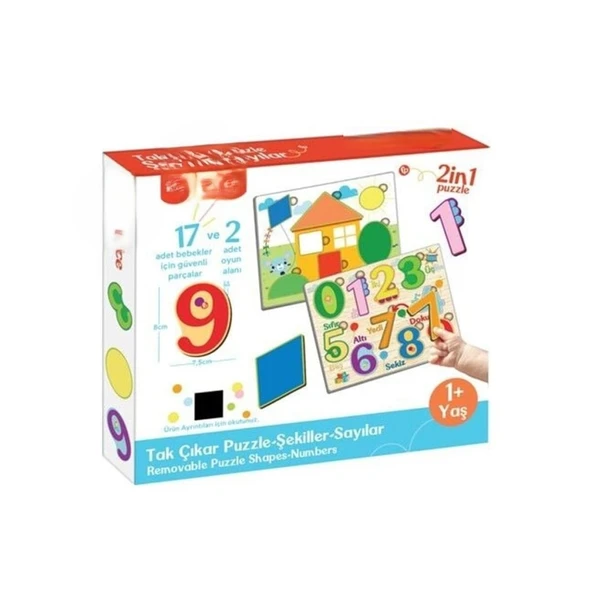FP2762 TAK ÇIKAR PUZZLE ŞEKİLLER SAYILAR ürün görseli 1