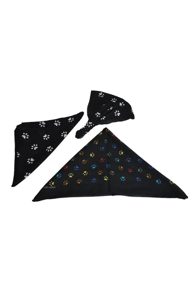 YELPAZE DÜNYASI Pati Desenli Bandana Seti ürün görseli 1