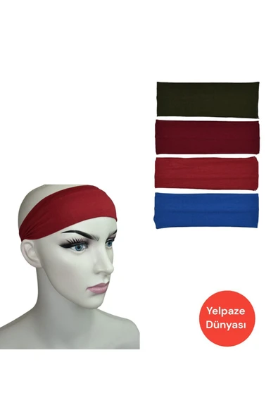 YELPAZE DÜNYASI %100 PAMUK SPOR GÜNLÜK  SAÇ BANDI 4 LÜ SET ürün görseli 1