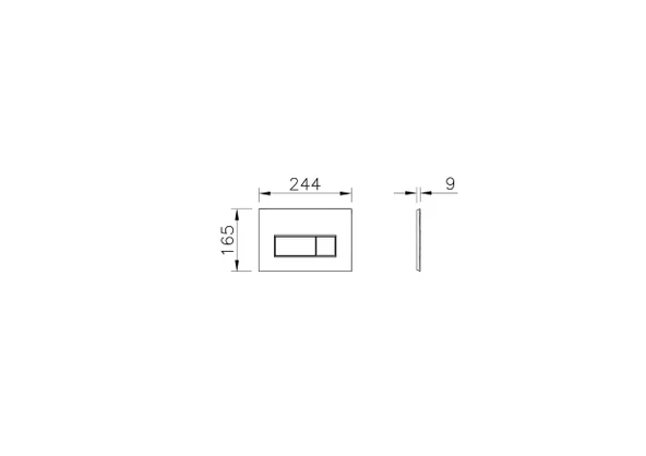 Vitra Root Square Kumanda Paneli, Parlak Krom (740-2380) - Resim 3