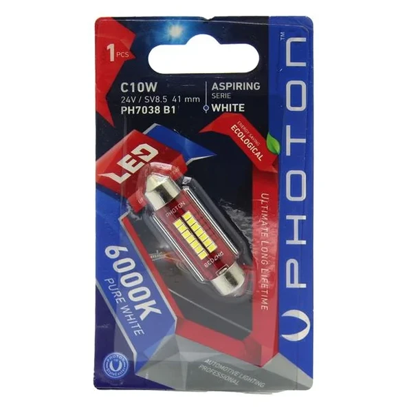 C10W 41mm 24v Sofit Led Tekli Blister ürün görseli 1