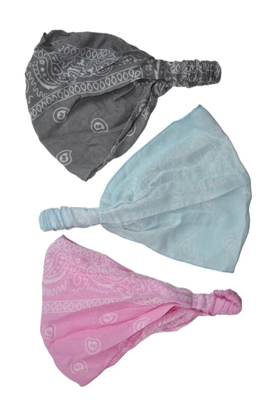 YELPAZE DÜNYASI Bandana Seti Lastikli Paraşüt Model Şal Desenli ürün görseli 1