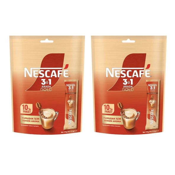 Nescafe Gold 3in1 Yumuşak İçim 17,5 gr 10 lu x 2 Adet ürün görseli 1