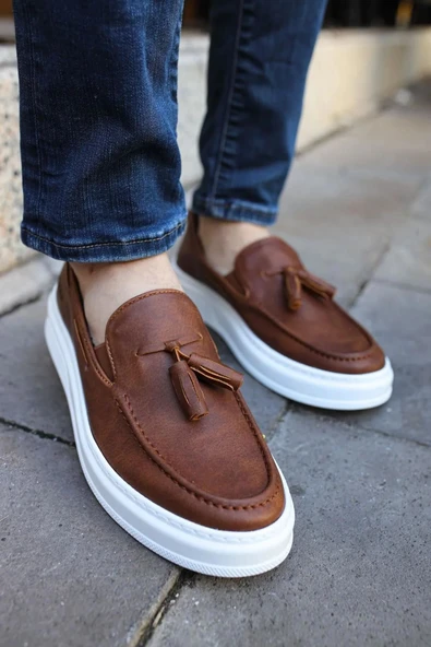 Püsküllü Erkek Loafer Ayakkabı Erkek Ayakkabı Taba ürün görseli 1