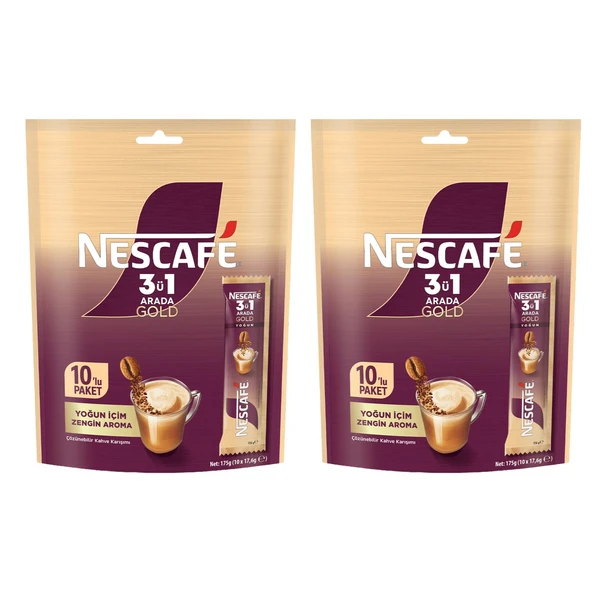 Nescafe Gold 3in1 Yoğun İçim 17 gr 10 lu x 2 Adet ürün görseli 1