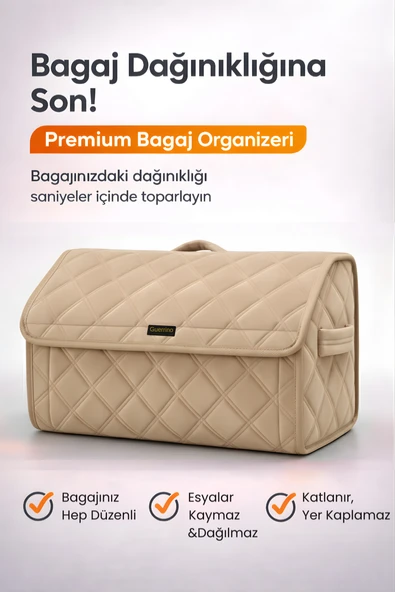 Bagaj Çantası Oto Bagaj Organizer Lüks Tay Tüyü Su Geçirmez Kaymaz Katlanır Düzenleyici - X8 ürün görseli 1