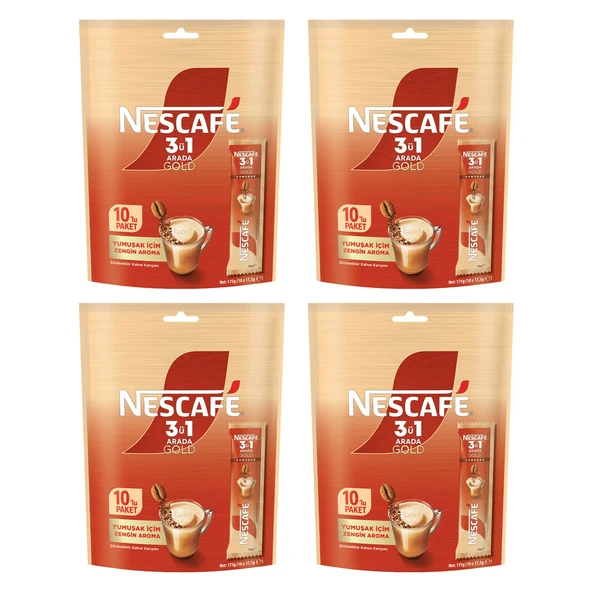 Nescafe Gold 3in1 Yumuşak İçim 17,5 gr 10 lu x 4 Adet ürün görseli 1