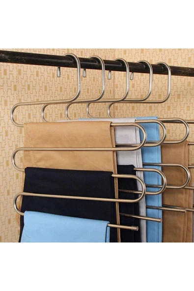 ARVALE 5 Adet Metal Pantolon Eşarp Askısı 5 Katlı 5 Adet Askı ürün görseli 1