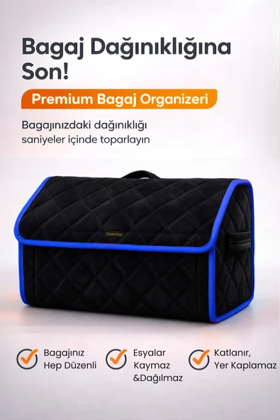 Bagaj Çantası Oto Bagaj Organizer Lüks Tay Tüyü Su Geçirmez Kaymaz Katlanır Düzenleyici - Y3 ürün görseli 1