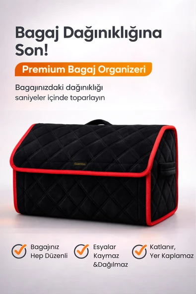 Bagaj Çantası Oto Bagaj Organizer Lüks Tay Tüyü Su Geçirmez Kaymaz Katlanır Düzenleyici - Y1 ürün görseli 1