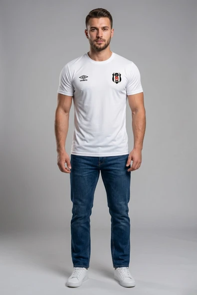 Beşiktaş Umbro Beşiktaş Antrenman Beyaz  Pamuklu T-Shirt ürün görseli 1