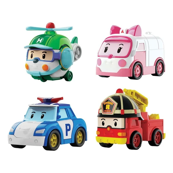 POLI MRT-760 Robocar Poli NessiWorld Kasabanın Kurtarma Araçları 4lü Set ürün görseli 1