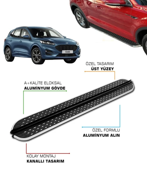 FORD KUGA UYUMLU 2020 2021 2022 2023 2024 2025 2026 2027 ARACA ÖZEL YAN BASAMAK ürün görseli 1
