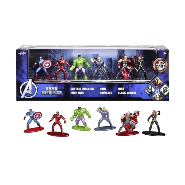9335006314R01 Marvel Avengers Diorama Pack Die-cast Nano collectible figures 6 lı Set ürün görseli 1