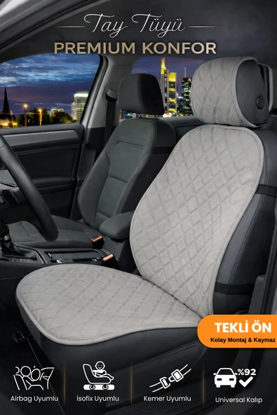 Oto Koltuk Kılıfı Tay Tüyü 4 Katmanlı Minder Tekli Ön – Terletmez,Kaymaz,Su Geçirmez,Airbag Uyumlu - TKLY8 ürün görseli 1