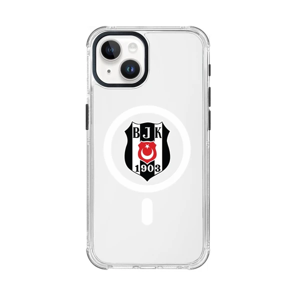 iPhone 15 Uyumlu Beşiktaş Logo Şeffaf Magsafe Lisanslı Telefon Kılıfı ürün görseli 1
