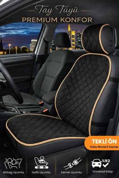 Oto Koltuk Kılıfı Tay Tüyü 4 Katmanlı Minder Tekli Ön – Terletmez,Kaymaz,Su Geçirmez,Airbag Uyumlu - TKLY6 ürün görseli 1