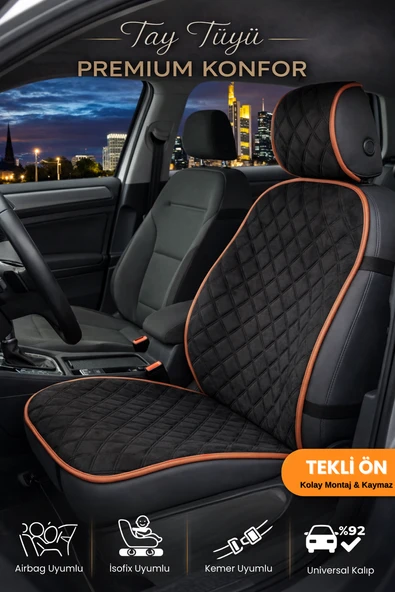 Oto Koltuk Kılıfı Tay Tüyü 4 Katmanlı Minder Tekli Ön – Terletmez,Kaymaz,Su Geçirmez,Airbag Uyumlu - TKLY5 ürün görseli 1