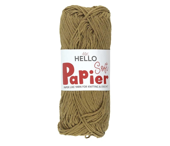 Hello Soft Papier Kağıt Çanta Örme İpi 100 Gram 100 Metre Koyu Bambu P04 ürün görseli 1