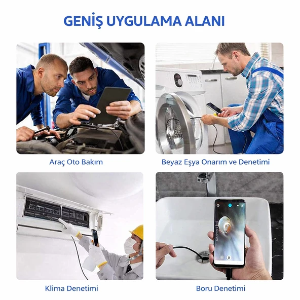 5 Metre Endoskop Kamera Su Geçirmez LED Işıklı Boroskop Yılan Kamera Android Uyumlu Micro+USB+Type-C ürün görseli 1