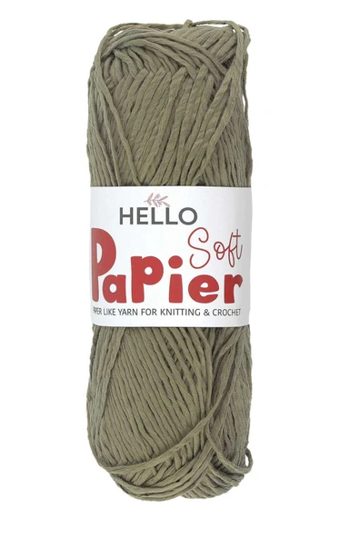 Hello Soft Papier Kağıt Çanta Örme İpi 100 Gram 100 Metre Haki P05 ürün görseli 1