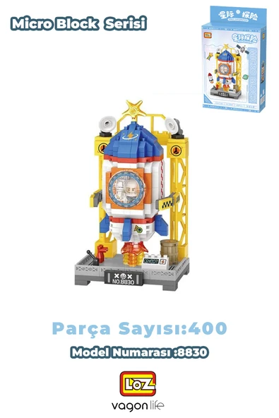Loz Micro Block Serisi Uzay Aracı Figürü 400 Parça Dekoratif Oyuncak Yapım Seti Yapı Blok FFLZ-8830 ürün görseli 1