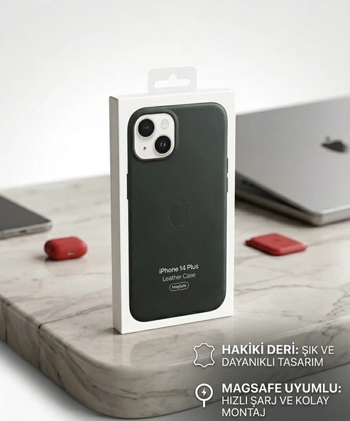 IPHONE 14 PLUS LEATHER CASE (MagSafe) ürün görseli 1