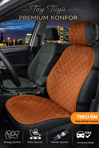 Oto Koltuk Kılıfı Tay Tüyü 4 Katmanlı Minder Tekli Ön – Terletmez,Kaymaz,Su Geçirmez,Airbag Uyumlu - TKLY7 ürün görseli 1