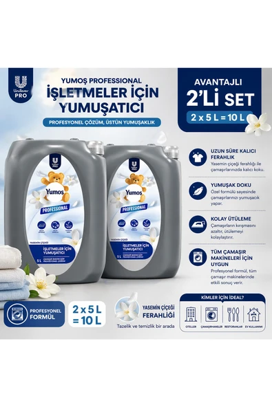 Yumoş Professional Yasemin Çiçeği Çamaşır Yumuşatıcı 5 L x 2 Adet (10 L) Ekonomik Avantajlı Set ürün görseli 1