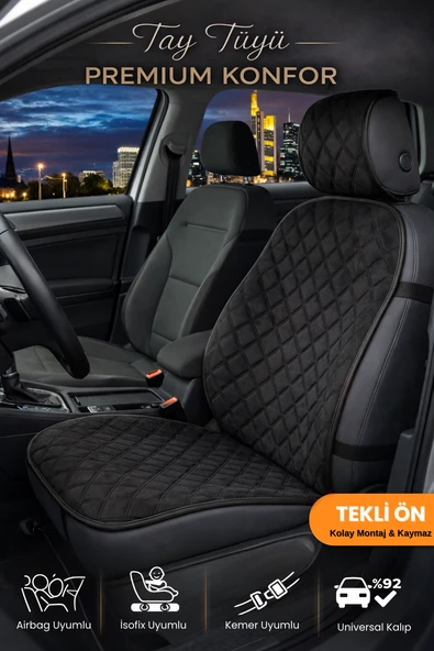 Oto Koltuk Kılıfı Tay Tüyü 4 Katmanlı Minder Tekli Ön – Terletmez,Kaymaz,Su Geçirmez,Airbag Uyumlu - TKLX2 ürün görseli 1