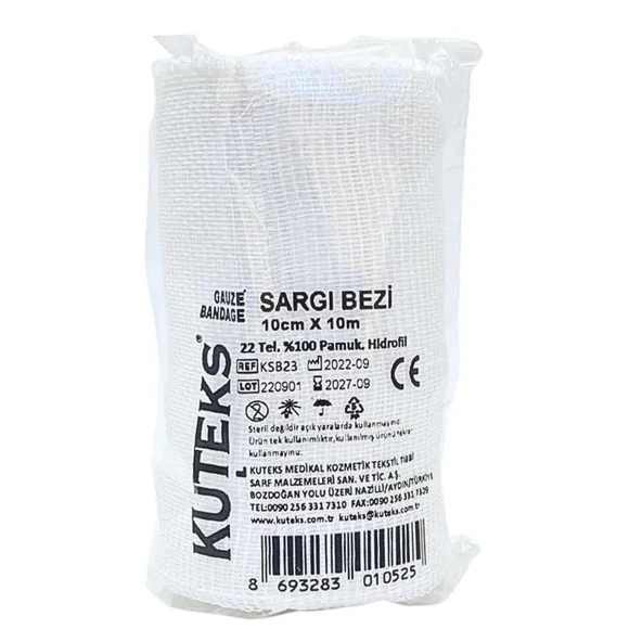 Kuteks Hidrofil Sargı Bezi 10cm x 10m 1 Adet ürün görseli 1