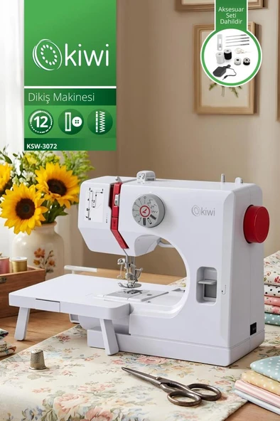 PTTAVM: Kiwi KSW-3072 Dikiş Makinesi 12 Desen & Çift İplik & Ayak