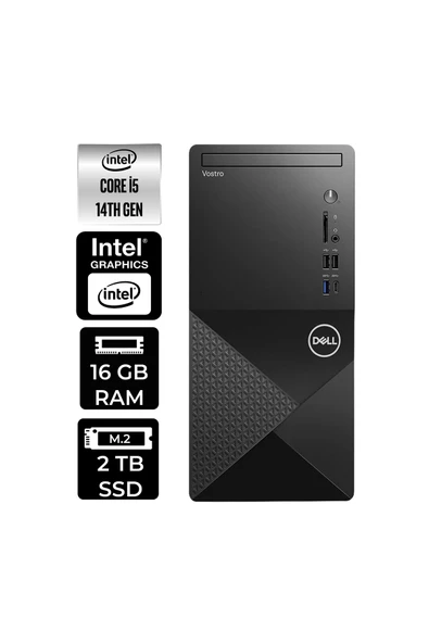 Dell Vostro 3030MT i5 14600 16GB 2TB SSD W11P Masaüstü Bilgisayar & PER4 USB Bellek ürün görseli 1