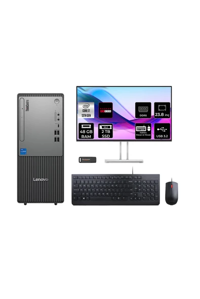LENOVO ThinkCentre Neo 50T G5 i7 13700 48GB 2TB SSD RX550/4GB FDOS Masaüstü Bilgisayar + 23.8" ürün görseli 1