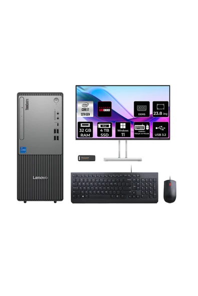 LENOVO ThinkCentre Neo 50T G5 i7 13700 32GB 4TB SSD RX550/4GB W11P Masaüstü Bilgisayar + 23.8" ürün görseli 1