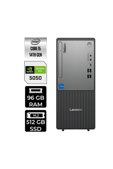 LENOVO ThinkCentre Neo 50T G5 i5 14400 96GB 512GB SSD RTX5050/8GB FDOS Masaüstü Bilgisayar ürün görseli 1