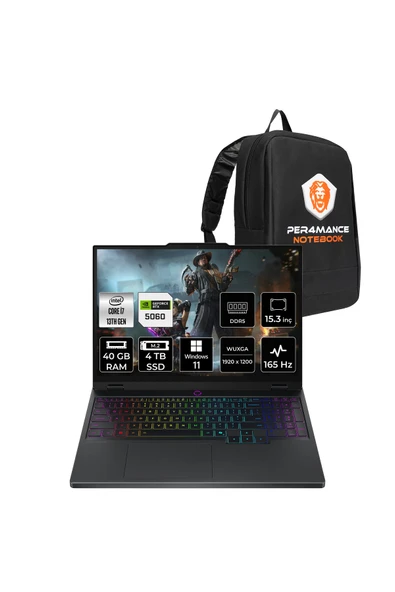 LENOVO Legion 5 i7 13650HX 40GB 4TB SSD RTX5060/8GB 115W 15.3" FHD+ 165Hz W11P Gaming Laptop ürün görseli 1