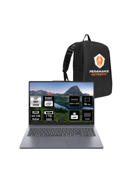 LENOVO IdeaPad Slim 3 i7 13620H 40GB DDR5 1TB SSD 16'' IPS WUXGA FDOS Dizüstü & PER4 ÇANTA ürün görseli 1