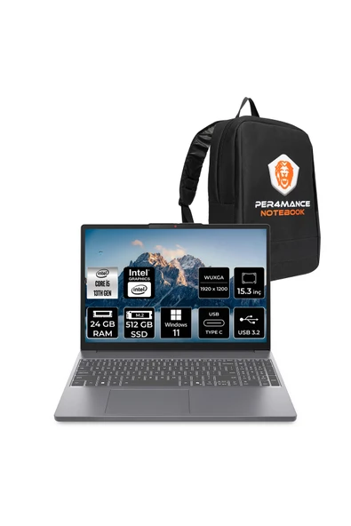 LENOVO IdeaPad Slim 3 i5 13420H 24GB DDR5 512GB SSD 15.3'' IPS WUXGA W11H Dizüstü & PER4 ÇANTA ürün görseli 1