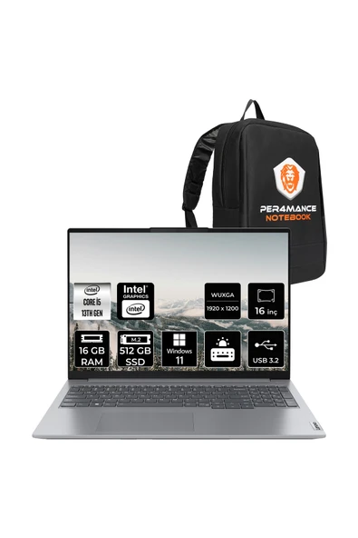 LENOVO ThinkBook 16 G6 i5 13420H 16GB 512GB SSD 16" WUXGA W11H Dizüstü Bilgisayar & PER4 ÇANTA ürün görseli 1
