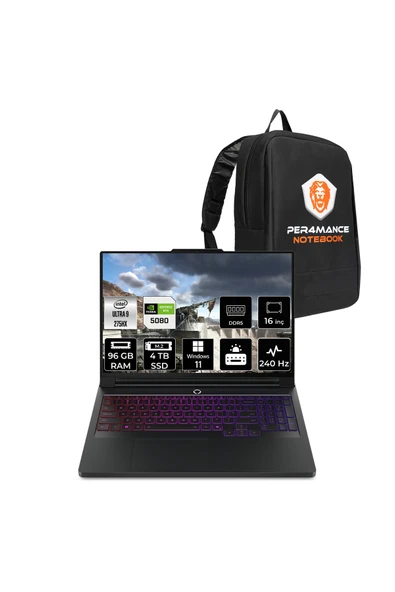 LENOVO Legion Pro 7 Ultra 9 275HX 96GB 4TB SSD RTX5080/16GB 175W 240Hz WQXGA OLED 16" W11H Laptop ürün görseli 1