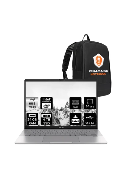 ASUS Vivobook S14 i5 13420H 24GB DDR5 4TB SSD 14" 60Hz IPS WUXGA FDOS S3407VA Dizüstü Bilgisayar ürün görseli 1