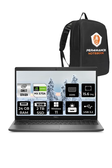 Dell Latitude 3550 i7 1355U 24GB 2TB SSD MX570A/2GB 15.6'' W11H Dizüstü Bilgisayar & PER4 ÇANTA ürün görseli 1