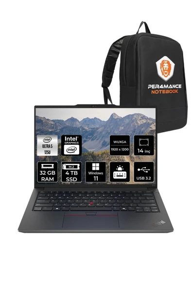 LENOVO ThinkPad E14 G6 Ultra 5 125U 32GB 4TB SSD 14'' WUXGA W11H 21M7002PTX & PER4 ÇANTA ürün görseli 1
