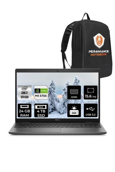 Dell Latitude 3550 i7 1355U 24GB 4TB SSD MX570A/2GB 15.6'' FDOS Dizüstü Bilgisayar & PER4 ÇANTA ürün görseli 1