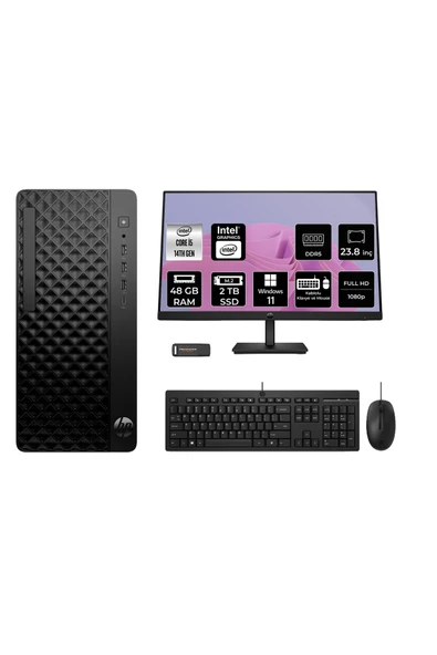 HP ProDesk 2 Tower G1i i5 14500 48GB 2TB SSD W11H Masaüstü Bilgisayar + 23.8" Monitör ürün görseli 1