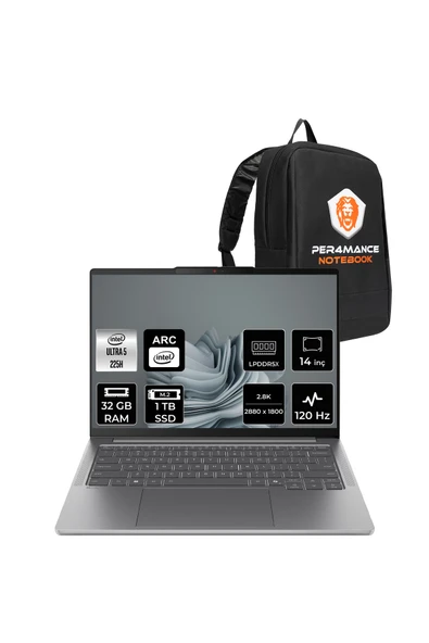 LENOVO IdeaPad Pro5 Ultra 5 225H 32GB 1TB SSD 14" 2.8K OLED 1100nits 120Hz FDOS Dizüstü Bilgisayar ürün görseli 1